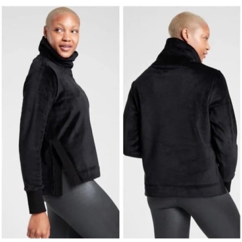 Athleta Double Cozy Karma funnel neck pullover sweatshirt women’s S